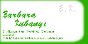 barbara kubanyi business card